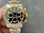 Clean Factory Rolex Daytona 116503-0008 40mm Half Gold Diamond Mop Black Dial