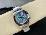 Clean Factory Rolex Daytona 116506-0002 40mm Full Platinum Ice Diamond Baguette Blue Dial - Image 4