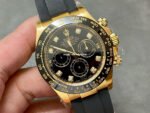 Clean Factory Rolex Daytona 116518LN-0046 40mm Yellow Gold Oysterflex Diamond Mop Black Dial - Image 2