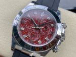 Clean Factory Rolex Daytona 116519LN 40mm White Gold Oysterflex Diamond Red Dial - Image 3