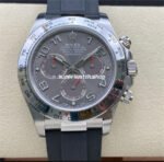 Clean Factory Rolex Daytona 116519LN 40mm White Gold Oysterflex Arab Number Racing Grey Dial