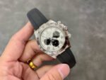 Clean Factory Rolex Daytona 116519LN 40mm White Gold Oysterflex Arabic Number Black Eye White Dial - Image 4