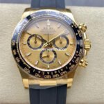 Clean Factory Rolex Daytona 126518LN-0010 40mm Yellow Gold Oysterflex Champagne Dial