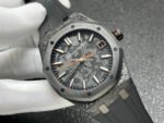 DIW Factory Audemars Piguet Royal Oak 15500 VOIDLINE Carbon Fiber Orange Line Rubber Strap Black Dial - Image 3