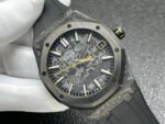 DIW Factory Audemars Piguet Royal Oak 15500 VOIDLINE Carbon Fiber Yellow Line Rubber Strap Black Dial - Image 3