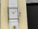 DR Factory Cartier Tank Louis Cartier Special Edition 22mm Steel White Leather Strap White Dial