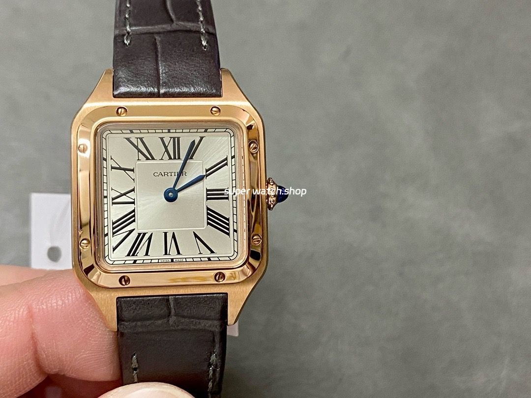 F1-Factory-Cartier-Santos-Dumont-WGSA0022-27.5mm-Rose-Gold-Leather-Strap-Roman-Numerals-Silve-4.jpg F1 Factory Cartier Santos Dumont WGSA0022 27.5mm Rose Gold Leather Strap Roman Numerals Silver Dial - Image 1