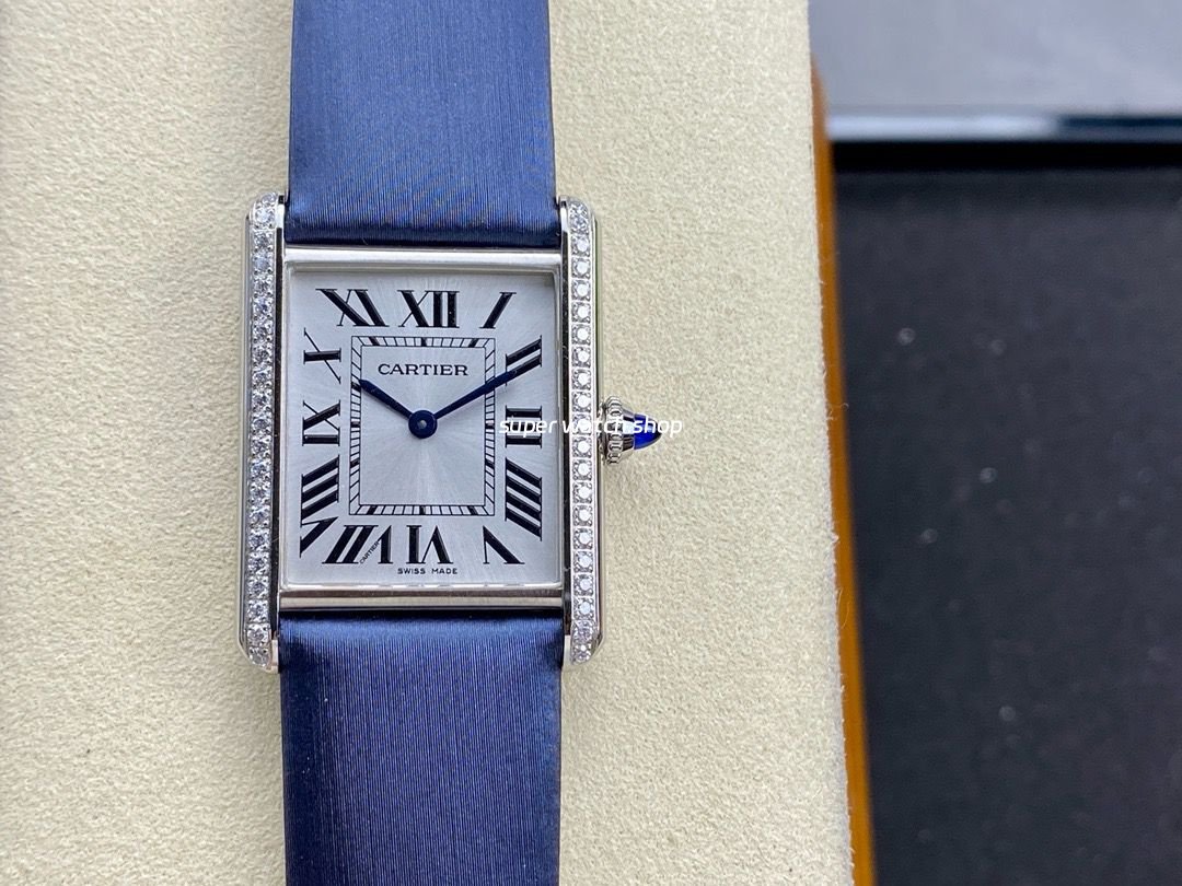 F1-Factory-Cartier-Tank-Louis-Cartier-W4TA0017-25.5mm-Diamond-Bezel-Steel-Leather-4.jpg F1 Factory Cartier Tank Louis Cartier W4TA0017 25.5mm Diamond Bezel Steel Leather Strap Roman Numerals Silver Dial - Image 1