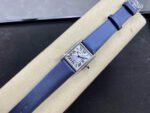 F1 Factory Cartier Tank Louis Cartier W4TA0017 25.5mm Diamond Bezel Steel Leather Strap Roman Numerals Silver Dial - Image 4