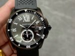 F5 Factory Cartier Calibre de Cartier Diver WSCA0006 42mm Steel Rubber Strap Roman Numerals Black Dial