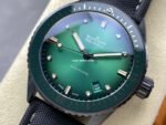 GF Factory Blancpain Fifty Fathoms Bathyscaphe 5000 0153 01S 43mm Ceramic Textile Strap Green Dial - Image 3