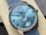 GR Factory IWC Portuguese IW358402 40mm Steel Leather Strap Arabic Numerals Ice Blue Dial - Image 2