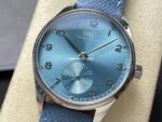 GR Factory IWC Portuguese IW358402 40mm Steel Leather Strap Arabic Numerals Ice Blue Dial - Image 3