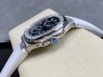 GR Factory Patek Philippe Nautilus 5712G 40mm Diamond Bezel Steel Leather Strap Blue Dial - Image 6