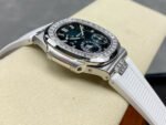 GR Factory Patek Philippe Nautilus 5712G 40mm Diamond Bezel Steel Leather Strap Blue Dial - Image 5