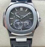 GR Factory Patek Philippe Nautilus 5712G 40mm Steel Leather Strap Grey Dial