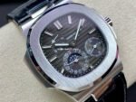 GR Factory Patek Philippe Nautilus 5712G 40mm Steel Leather Strap Grey Dial - Image 2
