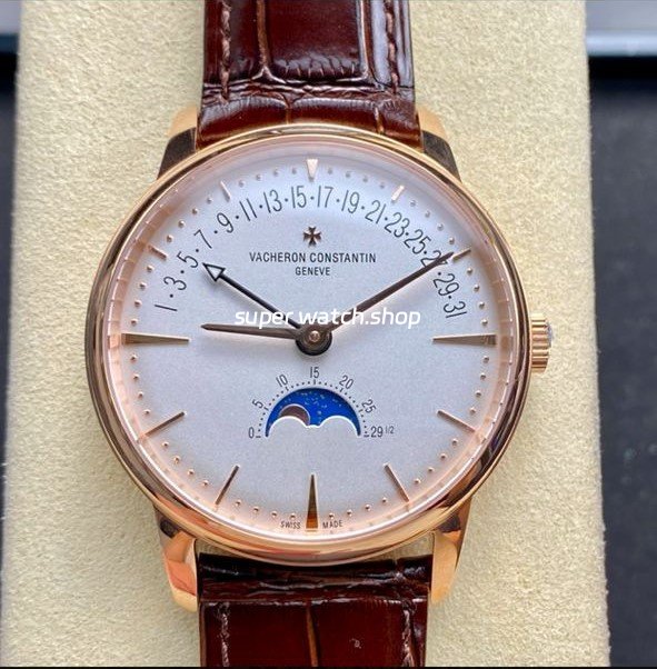 GR-Factory-Vacheron-Constantin-Moonphase-Retrograde-Da-6-1.jpg GR Factory Vacheron Constantin Moonphase Retrograde Date Overseas 41mm Rose Gold Leather Strap White Dial - Image 1