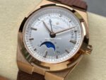 GR Factory Vacheron Constantin Moonphase Retrograde Date Overseas 41mm Rose Gold Rubber Strap Silver Dial - Image 3