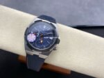 GR Factory Vacheron Constantin Overseas Dual Time 7910V/000T-B922 41mm Titanium Canvas Strap Gray Blue Dial - Image 4