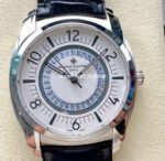 GR Factory Vacheron Constantin Quai de l'Ile 4500S/000A-B195 41mm Steel Black Leather Strap Arabic Numerals Silver Dial