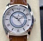 GR Factory Vacheron Constantin Quai de l'Ile 4500S/000A-B195 41mm Steel Brown Leather Strap Arabic Numerals Silver Dial