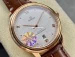 GT Factory Omega De Ville Co-Axial 434.53.40.20.02.001 40mm Rose Gold Leather Strap Rose Gold Point&Roman Number Silver Pupil Dial - Image 2