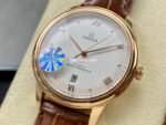 GT Factory Omega De Ville Co-Axial 434.53.40.20.02.001 40mm Rose Gold Leather Strap Rose Gold Point&Roman Number Silver Pupil Dial - Image 3