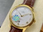 GT Factory Omega De Ville Co-Axial 434.53.40.20.02.002 40mm Gold Leather Strap Gold Point&Roman Number Silver Pupil Dial - Image 3