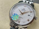 GT Factory Omega De Ville Prestige 424.10.40.20.02.004 39.5mm Full Steel Gold Roman Number Silver Web Weaving Dial - Image 3
