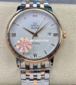 GT Factory Omega De Ville Prestige 424.20.40.20.02.007 39.5mm Half Gold Steel Gold Roman Number Silver Dial
