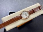 GT Factory Omega De Ville Prestige 424.53.40.20.02.001 39.5mm Rose Gold Leather Strap Gold Roman Number Silver Dial - Image 4