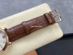 GT Factory Omega De Ville Prestige 424.53.40.20.02.001 39.5mm Rose Gold Leather Strap Gold Roman Number Silver Dial - Image 8