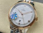 GT Factory Omega De Ville Prestige 434.20.40.20.02.001 40mm Half Rose Gold Steel Rose Gold Point Roman Number White Dial - Image 3
