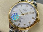 GT Factory Omega De Ville Prestige 434.20.40.20.52.001 40mm Half Gold Steel Gold Diamond Point Roman Number Silver Frosting Dial - Image 3