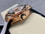 HB Factory Hublot Big Bang Sang Bleu 418.OX.2001.RX.1604.MXM20 45mm Rose Gold Diamond White Rubber Strap Skeletonized White Dial - Image 6