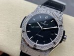 HB Factory Hublot Classic Fusion 542.NX.1171.LR.1704 42mm Titanium Diamond Leather Strap Black Dial - Image 3