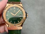 HB Factory Hublot Classic Fusion 542.OX.8980.LR 42mm Rose gold Rubber Strap Green Dial