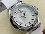 HB Factory Hublot Classic Fusion 550.NS.2200.RW.1804.ORL20 40mm Diamond Steel White Rubber Strap White Dial - Image 2