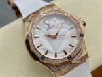 HB Factory Hublot Classic Fusion 550.OS.2200.RW.1604.ORL20 40mm Diamond Rose Gold White Rubber Strap White Dial - Image 2