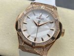 HB Factory Hublot Classic Fusion 550.OS.2200.RW.1604.ORL20 40mm Diamond Rose Gold White Rubber Strap White Dial - Image 3