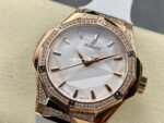 HB Factory Hublot Classic Fusion 550.OS.2200.RW.1804.ORL20 40mm Diamond Rose Gold White Rubber Strap White Dial - Image 3