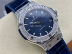 HB Factory Hublot Classic Fusion 565.NX.7170.LR 38mm Diamond Steel Leather Strap Blue Dial - Image 2