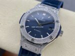 HB Factory Hublot Classic Fusion 565.NX.7170.LR 38mm Diamond Steel Leather Strap Blue Dial - Image 3