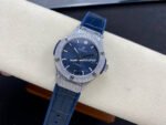 HB Factory Hublot Classic Fusion 565.NX.7170.LR 38mm Diamond Steel Leather Strap Blue Dial - Image 4