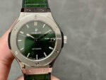 HB Factory Hublot Classic Fusion  565.NX.8970.LR 38mm Titanium Leather Strap Green Dial