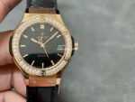 HB Factory Hublot Classic Fusion 565.OX.1480.LR.1204 38mm Rose Gold Leather Strap Black Dial