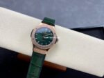 HB Factory Hublot Classic Fusion 565.OX.8980.RX 38mm Rose Gold Leather Strap Green Dial - Image 4