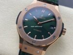 HB Factory Hublot Classic Fusion 565.OX.8980.RX 38mm Rose Gold Leather Strap Green Dial - Image 3
