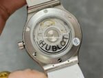 HB Factory Hublot Classic Fusion 582.NX.2610.RX.1204 38mm Diamond Bezel Steel Leather Strap White Dial - Image 7